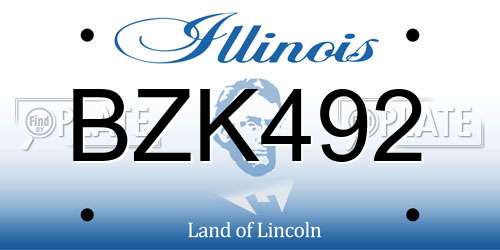 BZK492 Illinois License Plate