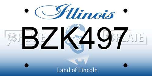 BZK497 Illinois License Plate