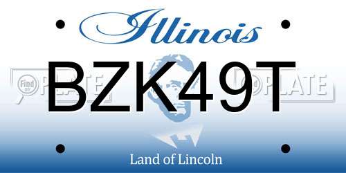 BZK49T Illinois License Plate