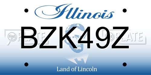 BZK49Z Illinois License Plate