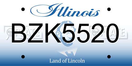 BZK5520 Illinois License Plate