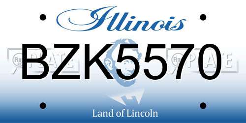 BZK5570 Illinois License Plate