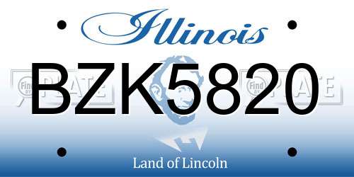 BZK5820 Illinois License Plate
