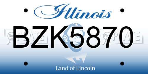 BZK5870 Illinois License Plate
