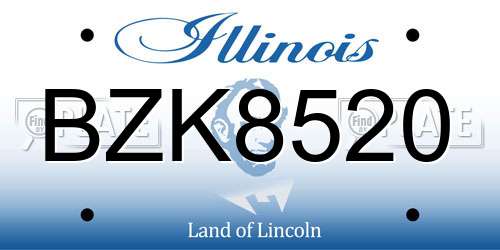 BZK8520 Illinois License Plate