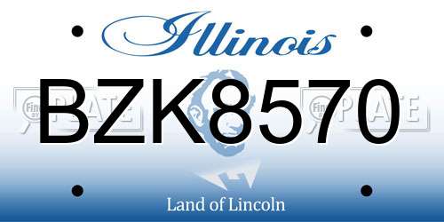 BZK8570 Illinois License Plate