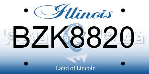 BZK8820 Illinois License Plate