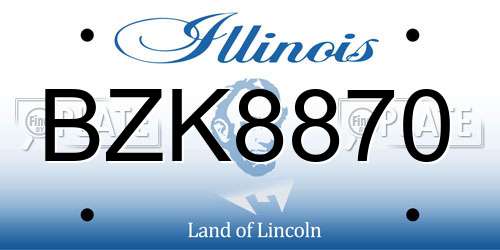 BZK8870 Illinois License Plate