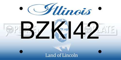 BZKI42 Illinois License Plate