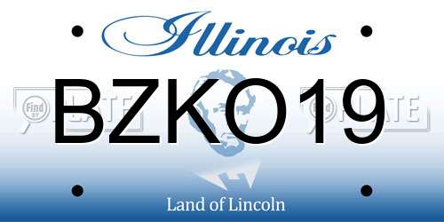 BZKO19 Illinois License Plate