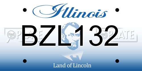 BZL132 Illinois License Plate