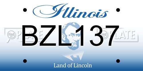 BZL137 Illinois License Plate