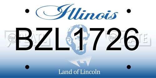 BZL1726 Illinois License Plate