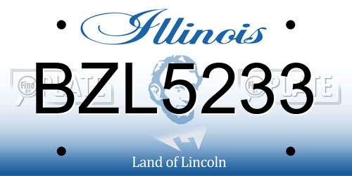 BZL5233 Illinois License Plate
