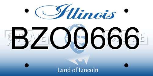 BZO0666 Illinois License Plate