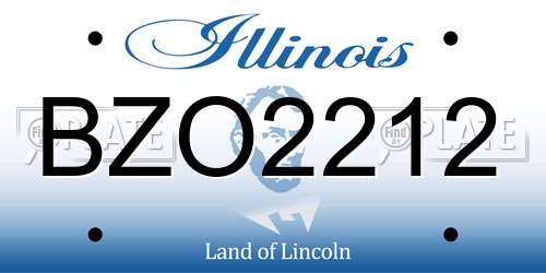 BZO2212 Illinois License Plate