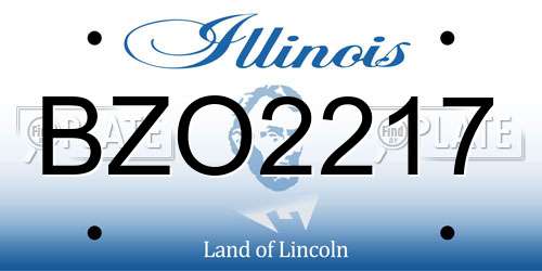 BZO2217 Illinois License Plate