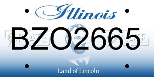 BZO2665 Illinois License Plate