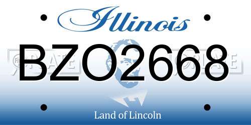BZO2668 Illinois License Plate