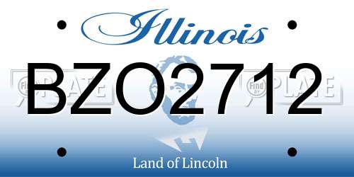 BZO2712 Illinois License Plate