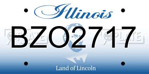 BZO2717 Illinois License Plate