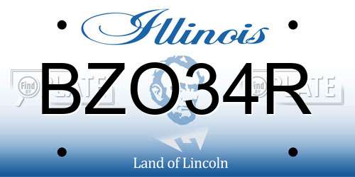BZO34R Illinois License Plate