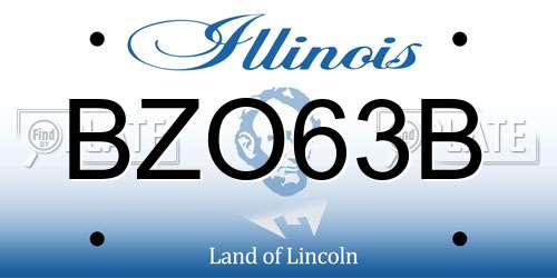 BZO63B Illinois License Plate