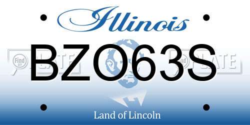 BZO63S Illinois License Plate