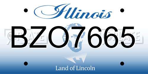 BZO7665 Illinois License Plate