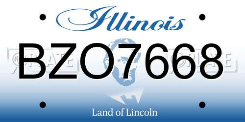 BZO7668 Illinois License Plate