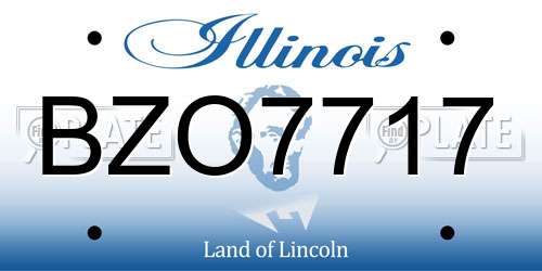 BZO7717 Illinois License Plate