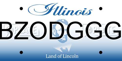 BZODGGG Illinois License Plate