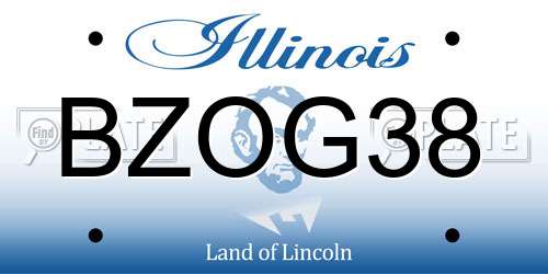 BZOG38 Illinois License Plate