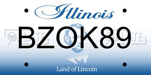 BZOK89 Illinois License Plate