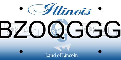 BZOQGGG Illinois License Plate