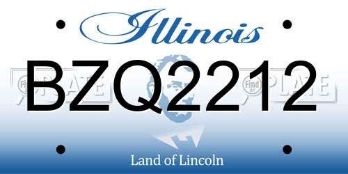 BZQ2212 Illinois License Plate