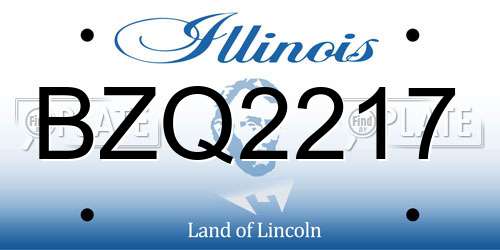 BZQ2217 Illinois License Plate