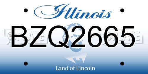 BZQ2665 Illinois License Plate