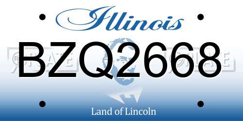 BZQ2668 Illinois License Plate