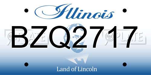 BZQ2717 Illinois License Plate