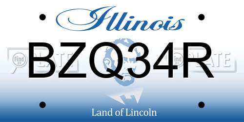 BZQ34R Illinois License Plate
