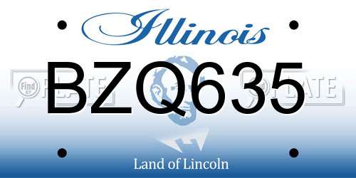 BZQ635 Illinois License Plate