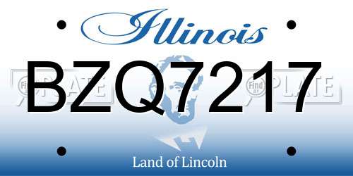 BZQ7217 Illinois License Plate