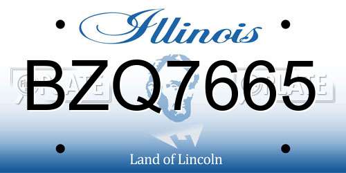 BZQ7665 Illinois License Plate