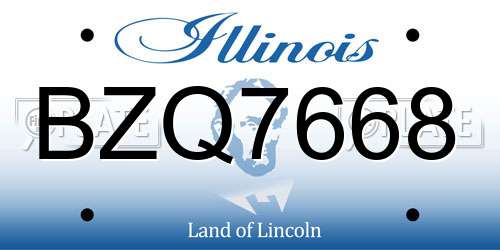 BZQ7668 Illinois License Plate