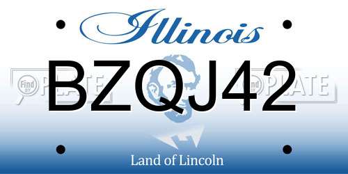 BZQJ42 Illinois License Plate
