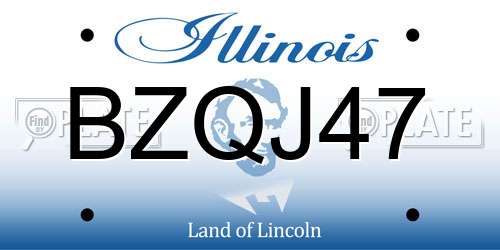 BZQJ47 Illinois License Plate