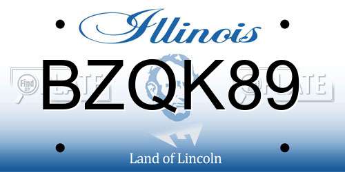 BZQK89 Illinois License Plate