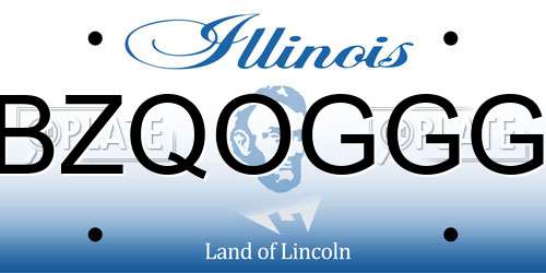 BZQOGGG Illinois License Plate