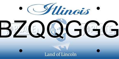 BZQQGGG Illinois License Plate